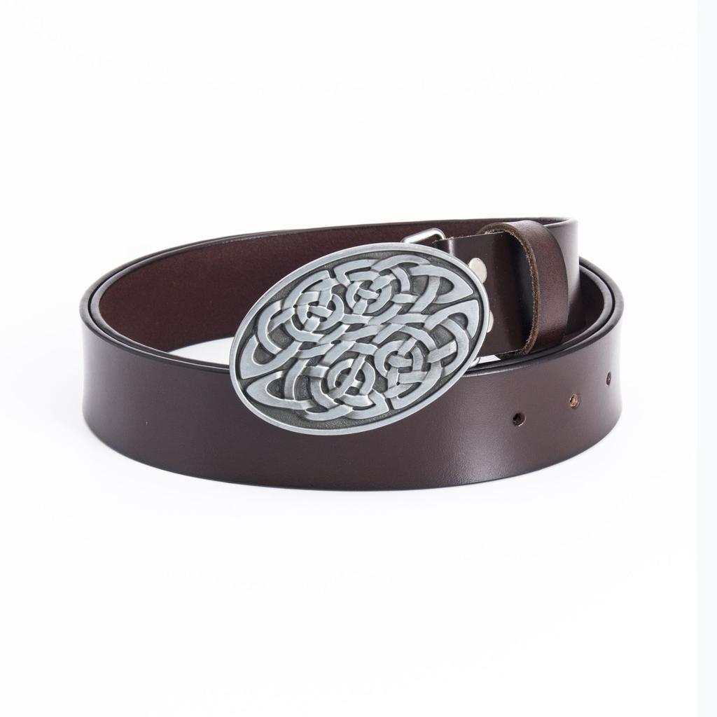 Модный новый мужской ремень из натуральной кожи в стиле ретро с гладкой пряжкой