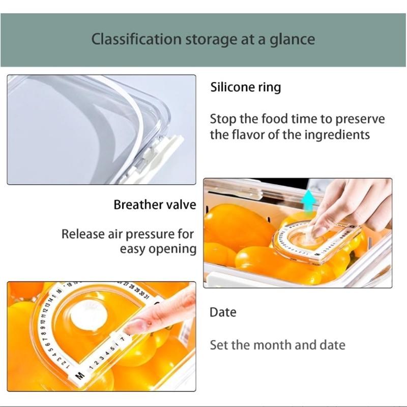 Refrigerator Storage Box Transparent Fridge Organizer Food Storage Containers Vegetable Fruit Baskets Kitchen Organizer Tools