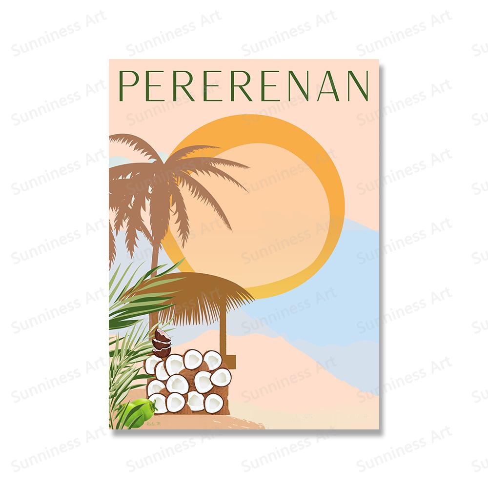 Vintage Travel Bali Beach Bahrain Surf Sunshine Coast Wall Art Canvas Painting Posters For Living Room Wall Decor Print Pictures