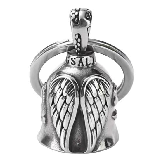 Luck Riding Bell Motorcycle Guardian Angel Wings Lucky Exorcist Bell Keychain Good Luck Talisman Keyring
