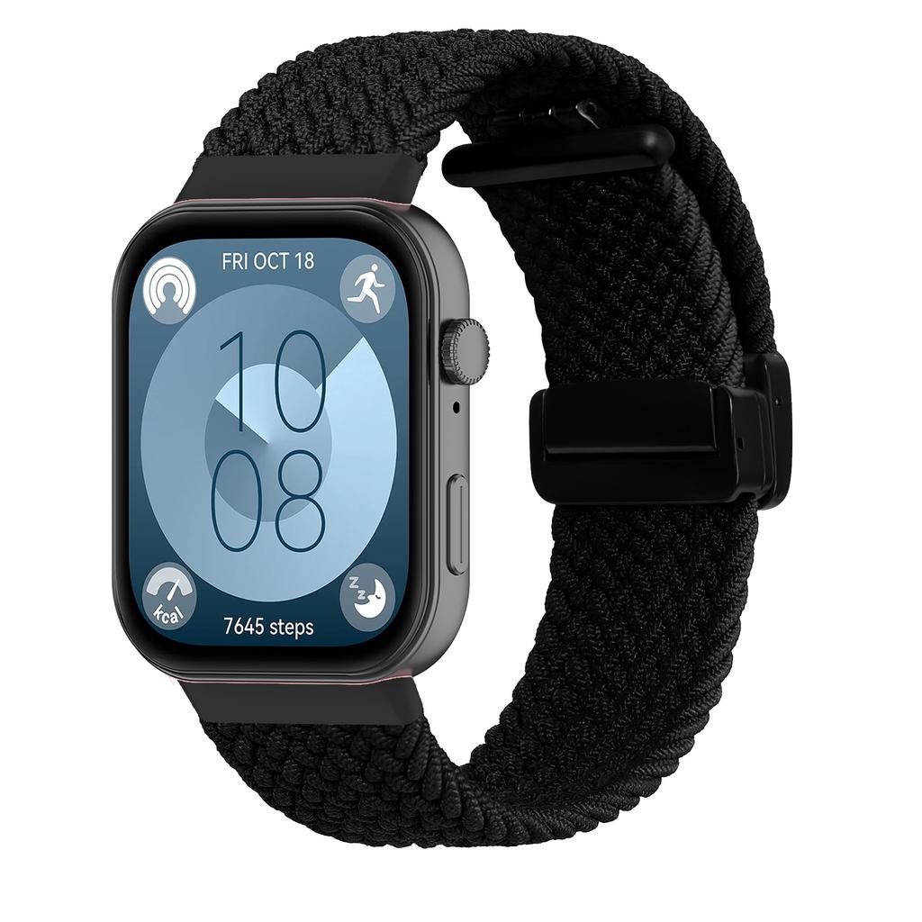 Магнитный ремешок для HUAWEI watch fit 4 3 Плетеная нейлоновая петля solo loop Запасной ремень Наручный correa Браслет HUAWEI fit3 4 pro