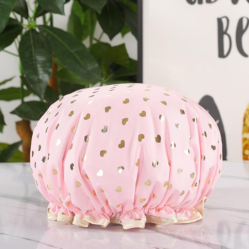 1Pcs Waterproof Shower Cap Double Elastic Shower Cap Dustproof And Smokeproof Shampoo