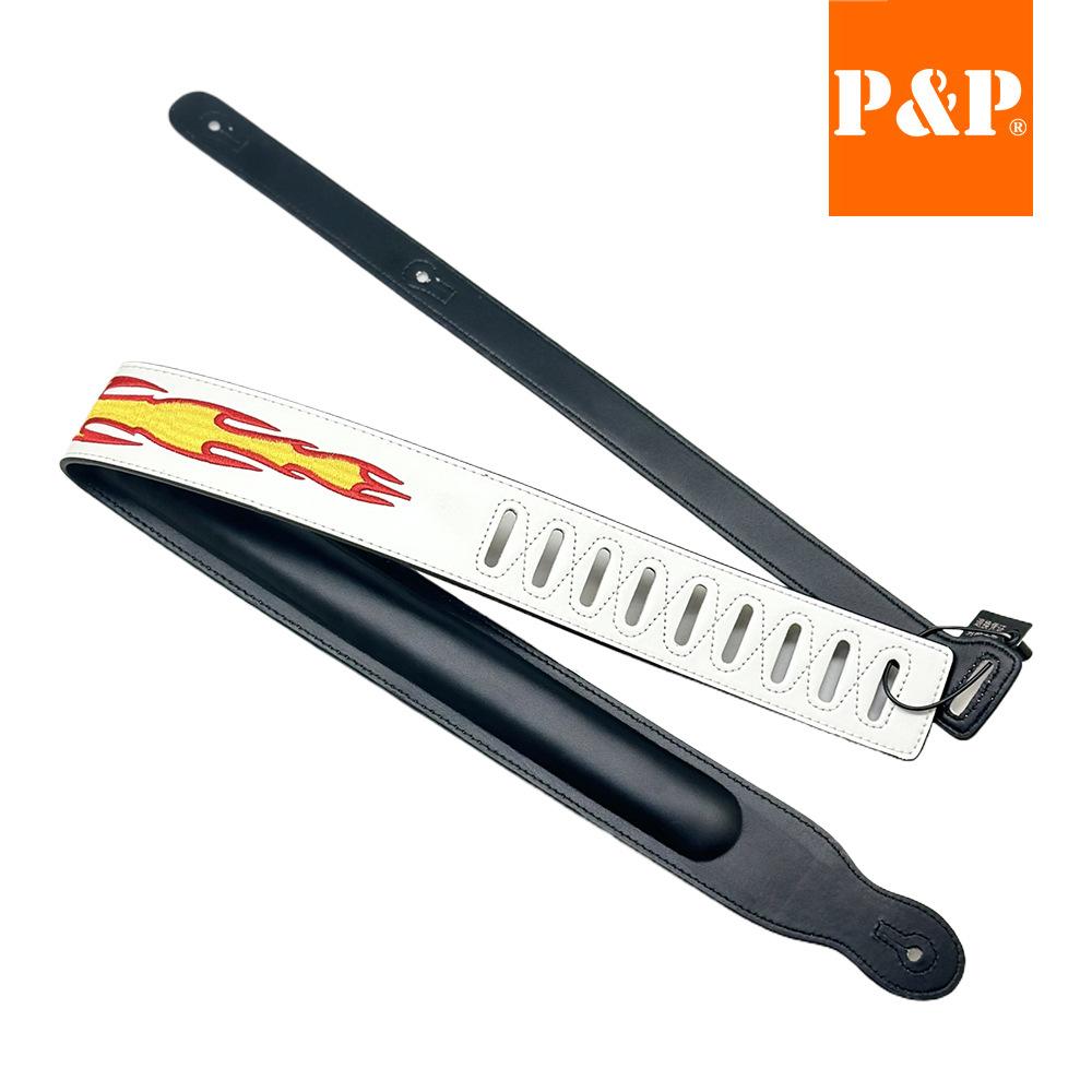 Guitar strap, flame leather, electric guitar accessories