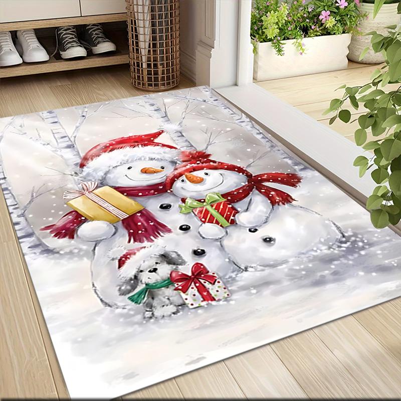 Snowy Winter Wonderland Carpet Rug Soft Washable Anti Slip Home Living Room Sofa Mats Personalized Christmas Rug