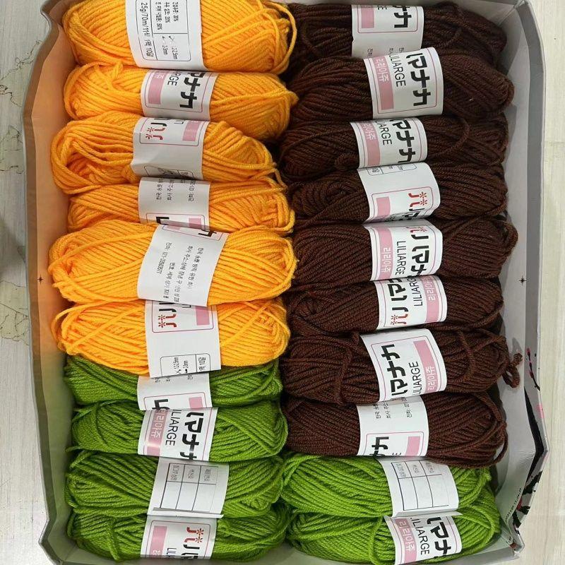 20 шт./лот Набор пряжи из молочного хлопка 4 нити Мягкая детская хлопковая пряжа Шерстяная пряжа для вязания кукол, сумок, свитеров, шапок Комбинированный набор