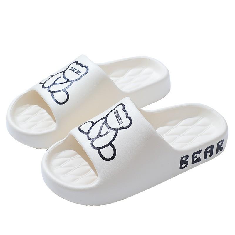 Летние новые шлепанцы с принтом медведя, сидящего, на толстой подошве из ЭВА, крутые шлепанцы, женские, ощущение, что наступаешь на дерьмо, парные шлепанцы для ношения вне дома, мужские