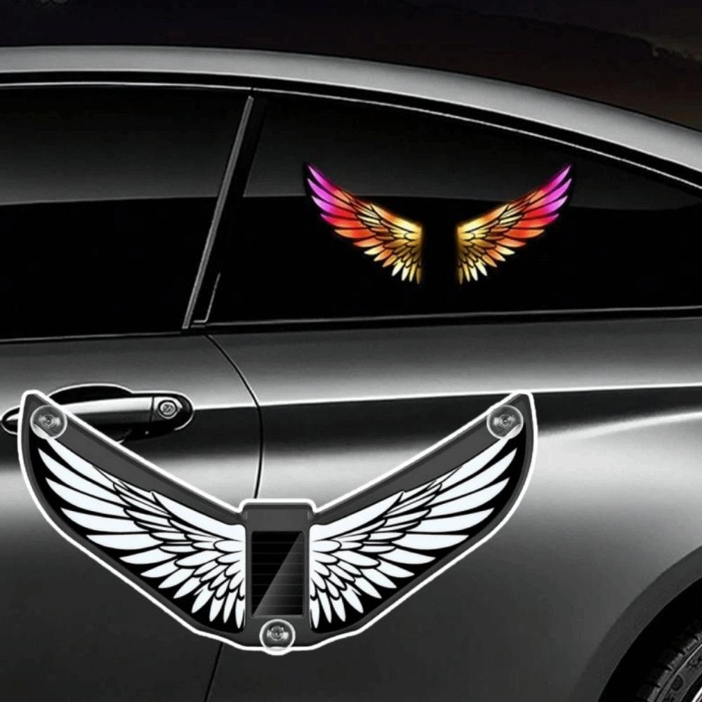 Wireless LED Strobe Light Colorful Solar Wings Lamp Universal Anti-Rear-End Warning Lights SUV