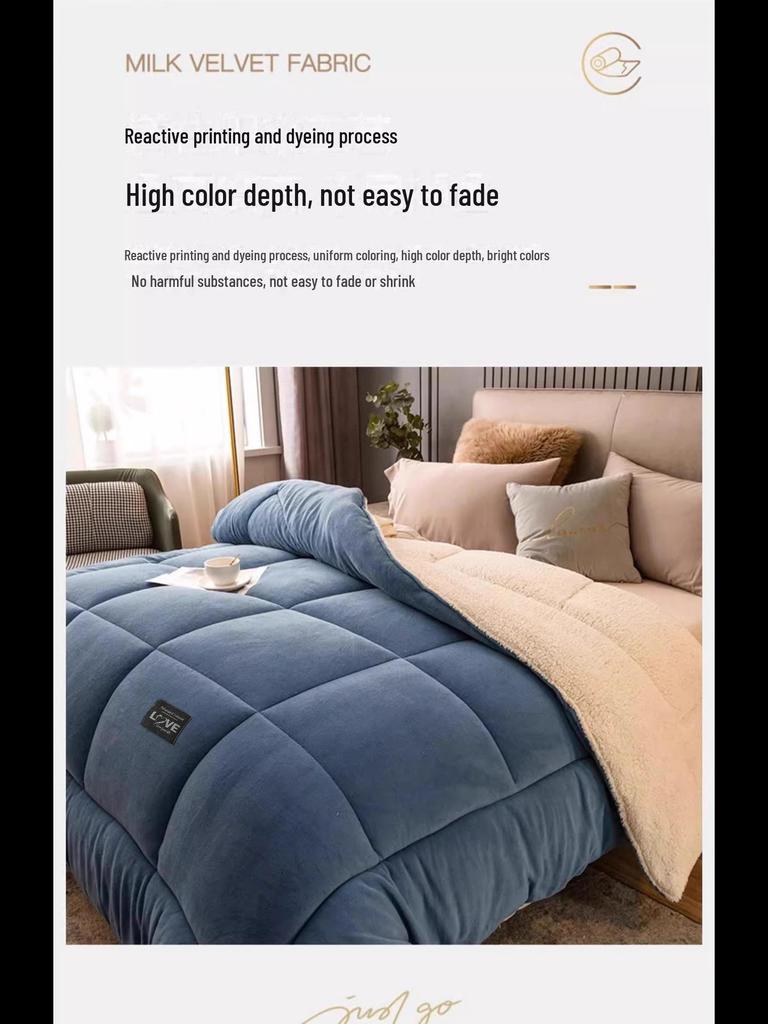 2024 Lambskin Quilt - Thick & Warm, 10 Lb Winter Quilt Core for Dormitory, Single Bed, Autumn/Winter Use