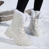 Утолщенные плюшевые зимние снегоступы женские теплые защита голени высокий топ хлопковые ботинки универсальные хлопковые противоскользящие высокие сапоги для женщин