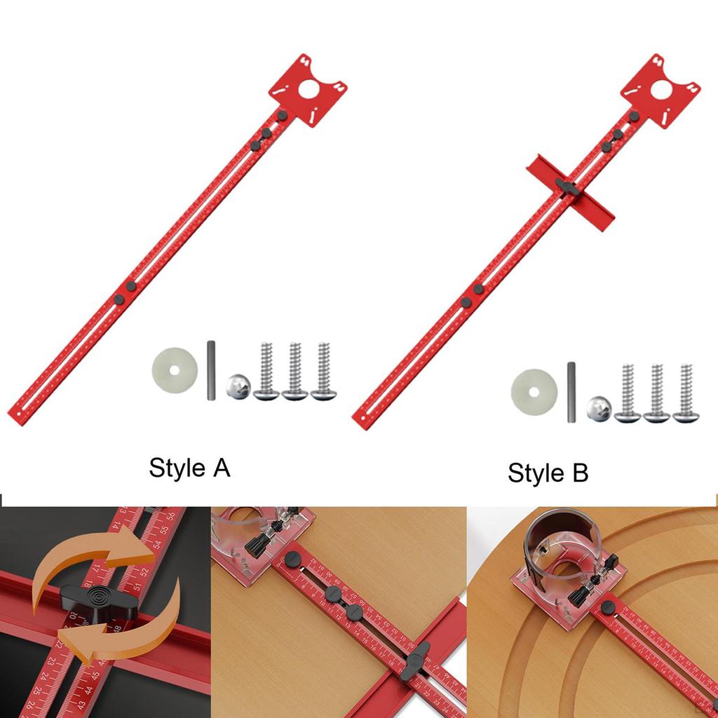 67.6cm Length Aluminum Alloy Trimmer Machine Router Circle Cutting Jig Set for Flip Board