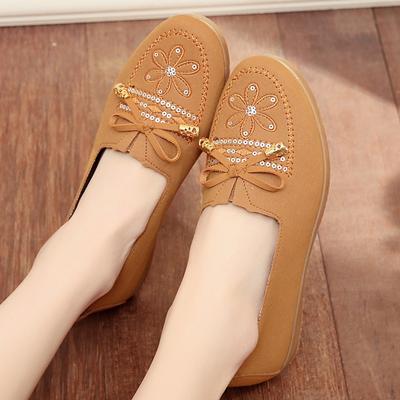 Zapatos De Mujer Новейшие женские удобные весенние туфли на плоской подошве без застежек Женская модная обувь Мягкая подошва Туфли на плоской подошве Вышитые туфли