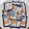 Printed Square Scarf For Women Imitation Silk Scarves Bandanas Luxury Hijab Neckerchief Elegant Travel Shawl Wraps Bag Ribbon