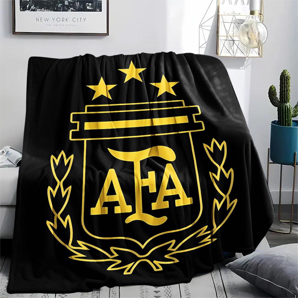 1PC Argentina National Football Team Print Flannel Blanket, High quality All Seasons, Home Decor, Warmth and Comfort, Perfect for Christmas Gifts