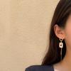 Fashion Statement Earrings New Design Gold Plating Asymmetrical Drop Earrings For Girl Lady Gifts