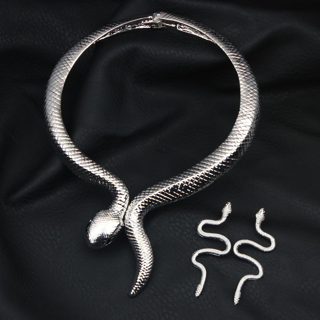 Exaggerated Retro Snake Necklace Earrings Set Women'S Collar Personalized Jewelry Yiwu
