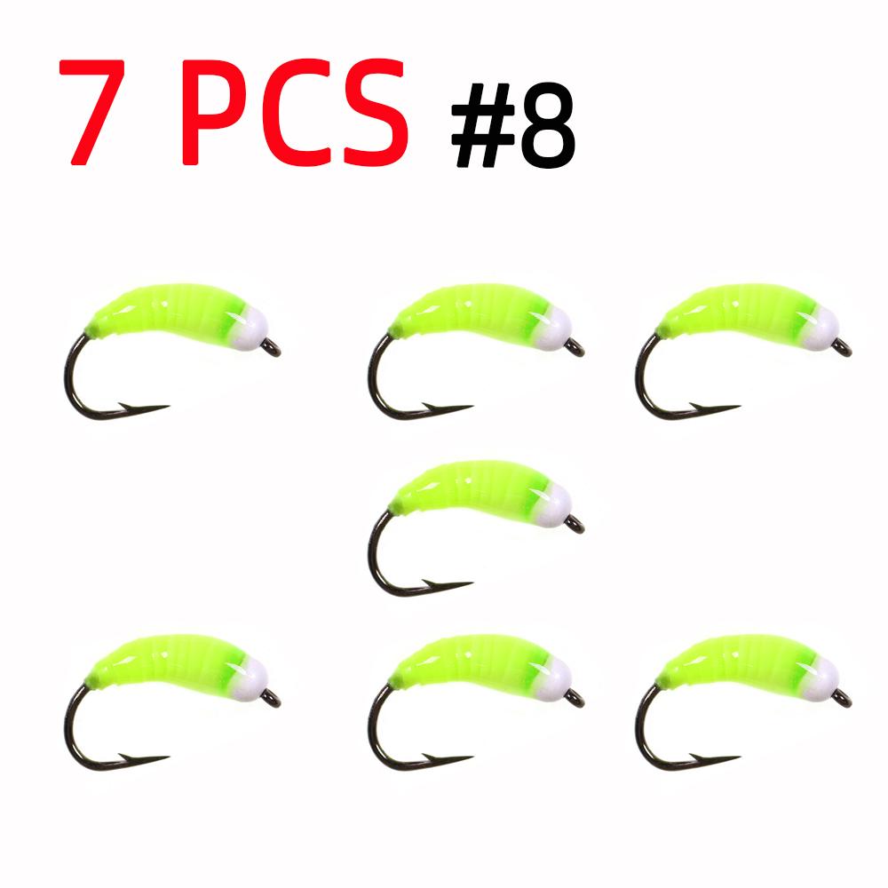 Светящаяся вольфрамовая бусина Bimoo, нимфа, быстро тонущая приманка для ловли форели, крючок № 8