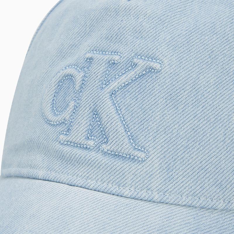 Calvin Klein Jeans classic trendy embossed letters pure cotton cotton baseball cap men and women same style couple model denim light blue 4D5166G-LHL