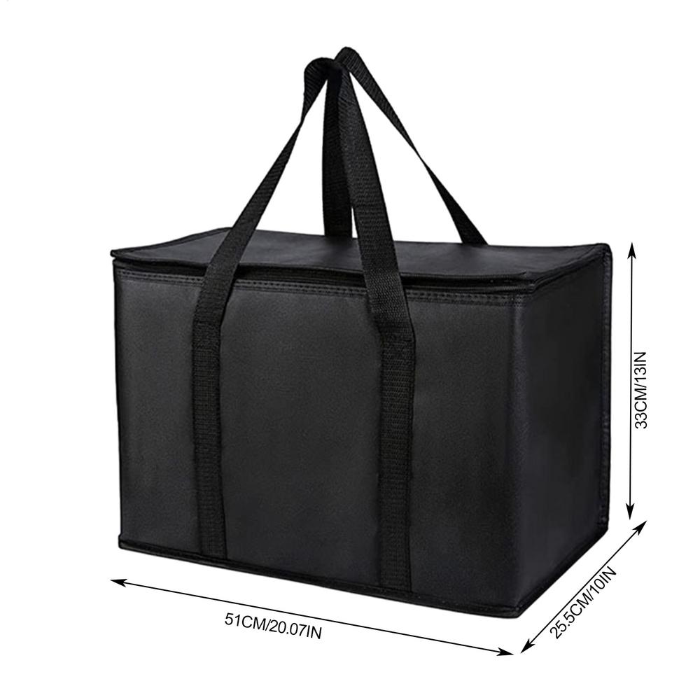 Large Insulated Food Bag Waterproof Cooler box Foldable Lunch Thermal Bag Drink Carrier Delivery with zipper for Picnic Camping