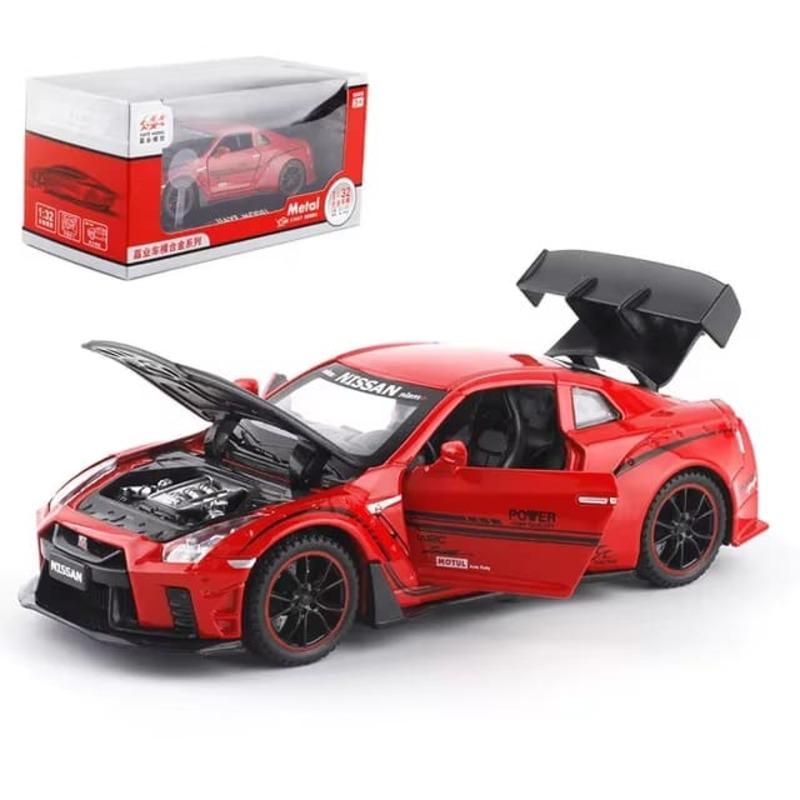1:32 Nissan GTR R35 гоночный автомобиль модель имитация масштаб детский игрушечный автомобиль высококачественный литой игрушечный автомобиль звук и свет автомобиль для мальчика подарок