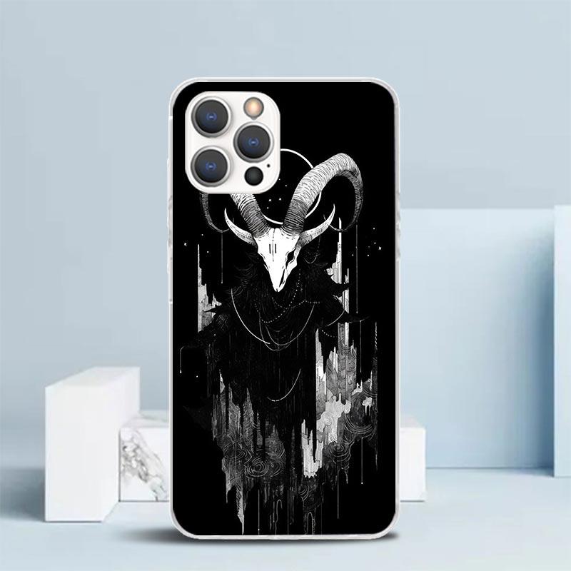 Satanic Goat Satan Devil Phone Case For IPhone 16 17 Air 16E 15 14 Plus 13 Mini 12 11 Pro Max 7 8 + SE 2020 Soft TPU Back Cover