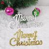 Merry Christmas Electroplated Plastic Ornament: English Letter Sign for Christmas Tree or Window Decor