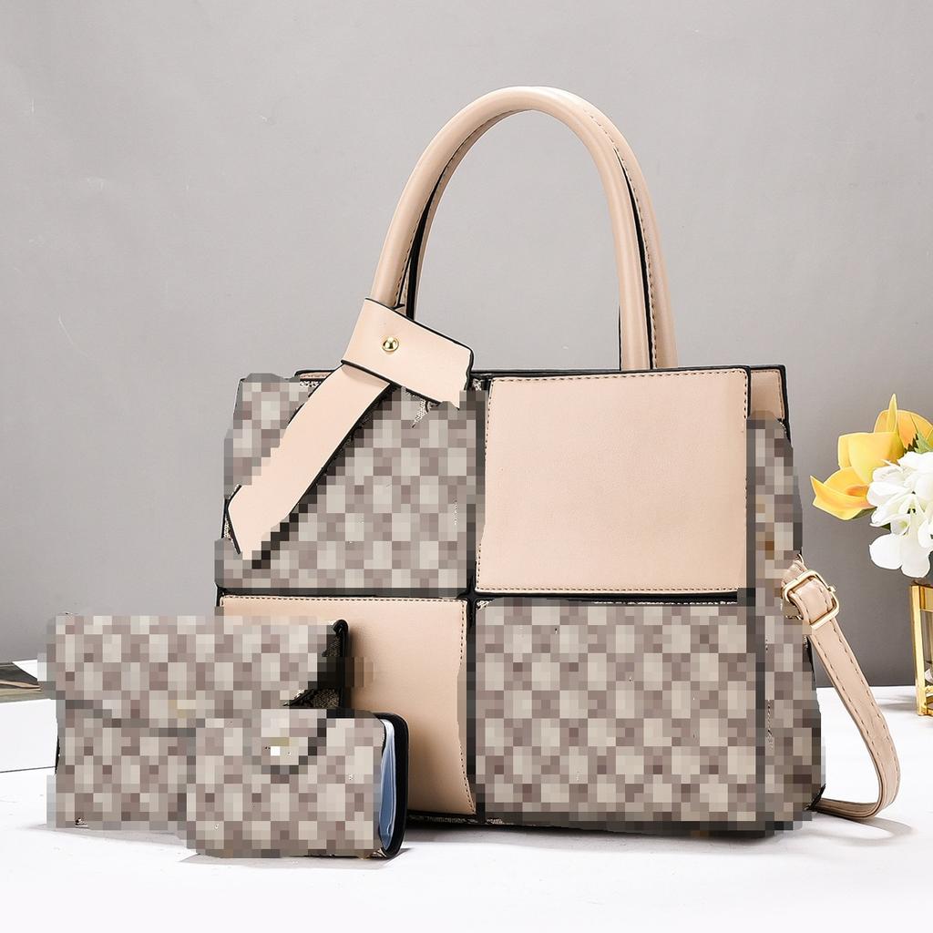 Новый комплект из трех предметов с контрастными цветами, сумка высокого уровня, все в одном, модная сумка через плечо