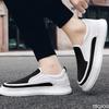 Spring and Autumn Fashionable Breathable Casual Anti Slip Work Men's Shoes Black Flat Bottomed One Foot Sports Men's Board Shoes
