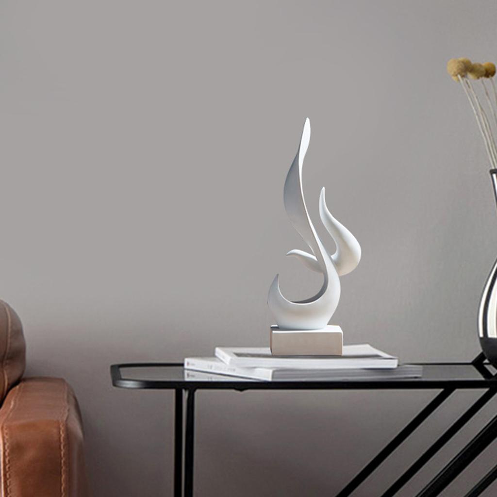Modern Abstract Statues Sculpture Living Room Flame Shape Figurines Desk Decorations, Bookshelf