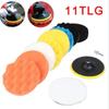 11 шт./компл., полировальный диск для автомобиля, самоклеящаяся полировальная губка, шерстяная полировальная подушечка для полировки автомобиля, адаптер для полировки дрели