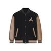 Cotton Jacket Fashion Simple Baseball Collar Drop Shoulder Color Block Long Sleeve Kids Jackets Dark-Brown JD2442029GS-001