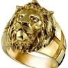 1 Men's Fashionable Gold Plated Punk Rock Ring, Hip Hop Ring, Luxurious Finger Jewelry