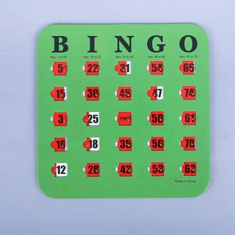 5PCS Large Print Bingo Game Cards Sliding Window Bingo Board Cards Slide Bingo Cards Group Games