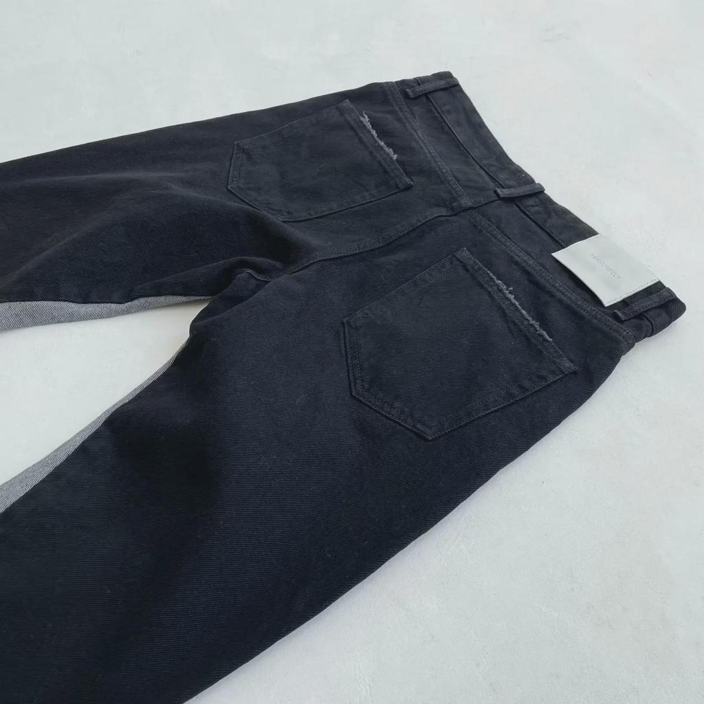 American Design Contrast Stitch Tassel Jeans: Trendy Slim Fit Flared Trousers for Men & Women