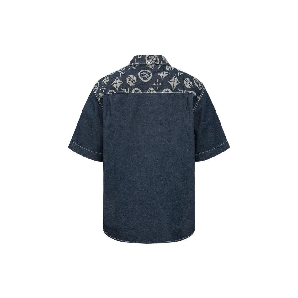 Evisu Пэчворк Цветочная рубашка с коротким рукавом Мужские рубашки 2ESHTM2SS268OSDN