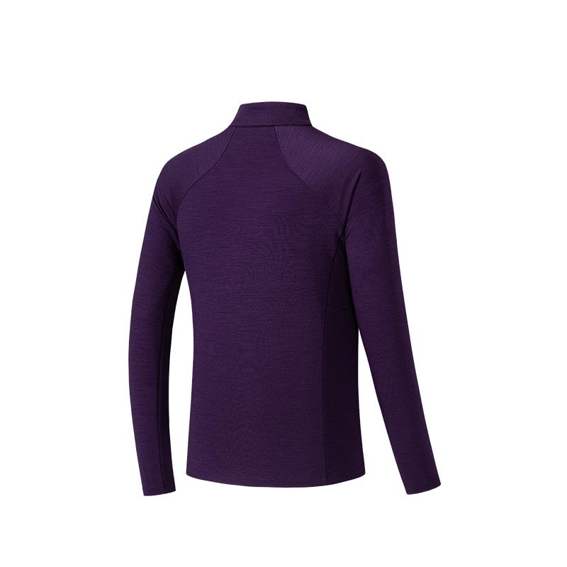 Anta Stand Collar Casual Fashion Versatile Solid Color Sports Long Sleeve Knit Top Women Tops 162540406-3