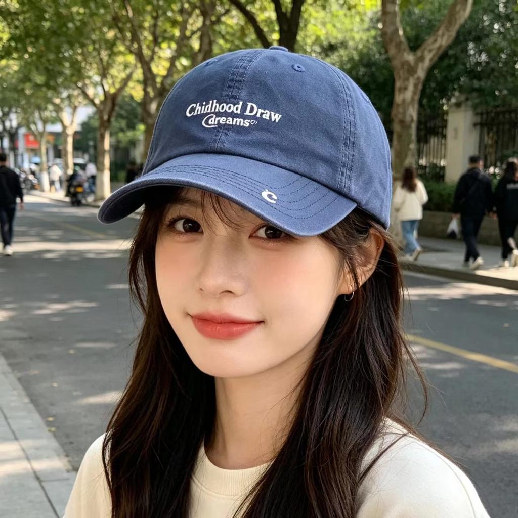 Embroidery C letter big head circumference baseball cap children spring and summer new couple fashion versatile cap trend