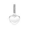 Sparking Butterfly Heart Clip Charm Beads Dangle Silver Bracelet Necklace For Diy Jewelry Women Gift
