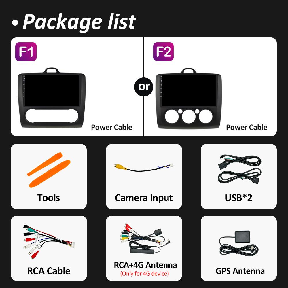 Беспроводной Android Auto Carplay для Ford Focus 2 3 Mk2 Mk3 2004 2005 2006 2007 2008 - 2011 Автомобильный видеоплеер 2.5D сенсорный экран WIFI