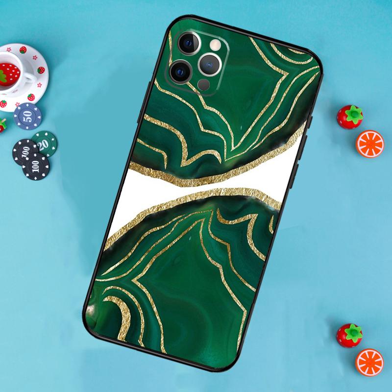Роскошный чехол для телефона с золотой фольгой для iPhone 17 Air 16 15 14 13 11 12 Pro Max 13 12 mini 15 16 Plus 16e Cover Funda