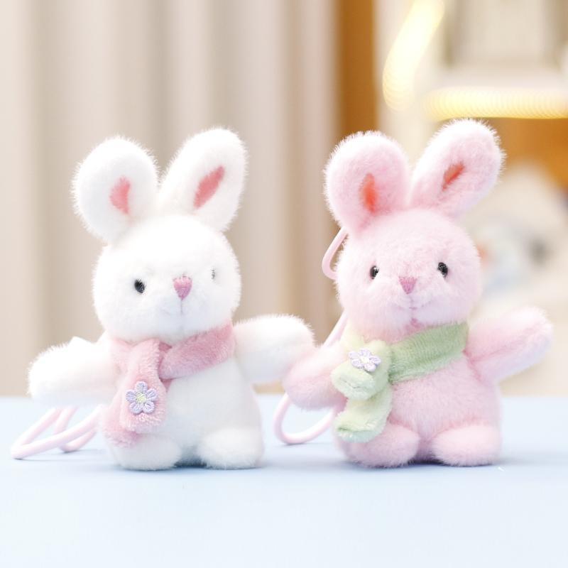 Scarf Plush Rabbit Doll Keychain Toy Animal Pendant Backpack Gift Decoration