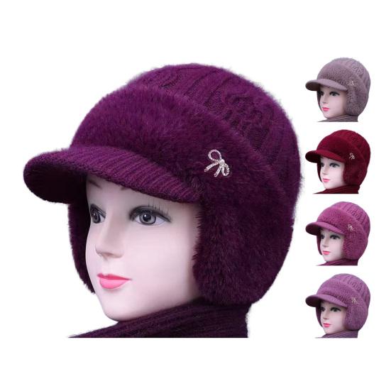 Вязаная шапка с дизайном ушных клапанов, влагоотводящей флисовой подкладкой, теплая, дизайн 3-в-1, бейсболка, уличная шапка для холодной погоды