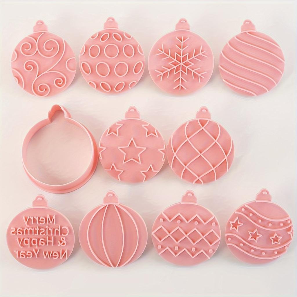10-Piece Christmas Cookie Cutter Set with Festive Holiday Designs for Baking and Decorating Cookies and Candies - Durable Baking Mold for Christmas