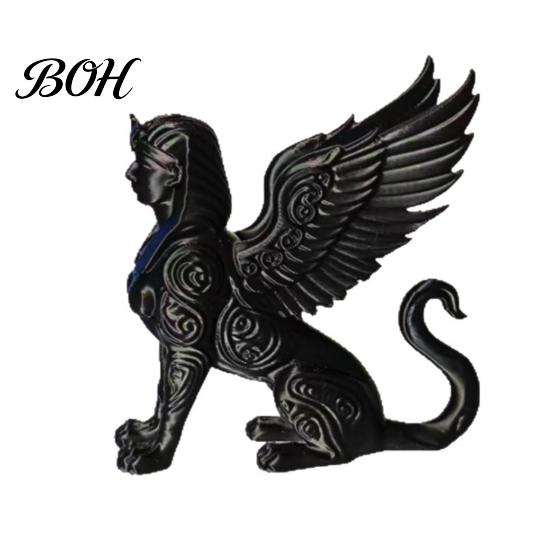 Detailed Winged Creature Model 3D Printed Egyptian Sphinx Collectible Figurine, Statues, Ancient Gods Statue Art Ornaments, Sculpture with Wings