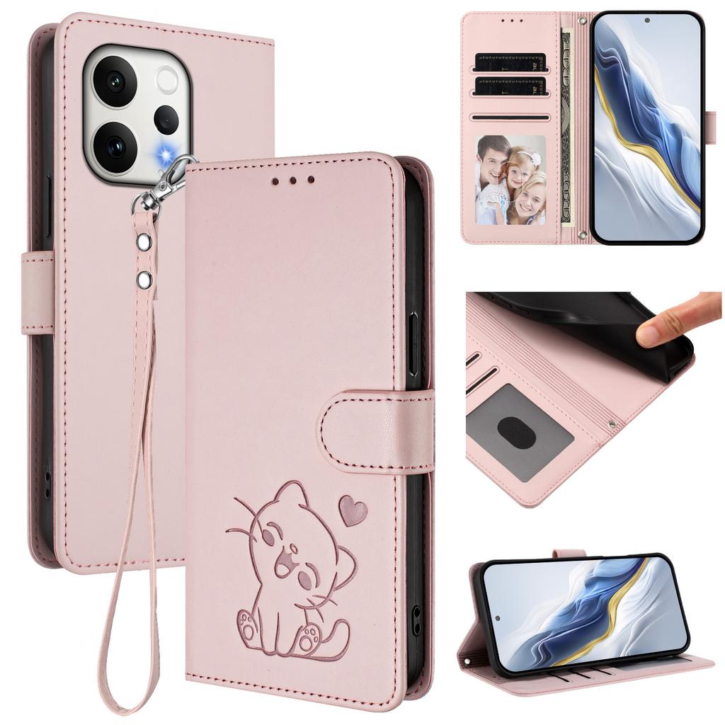 Милый Кот Кожаный Кошелек Флип-кейс для OPPO Reno 15 12FS 12F 11F 11 9 8 Pro 8 Lite 8 Ударопрочный Защитный Чехол для Телефона