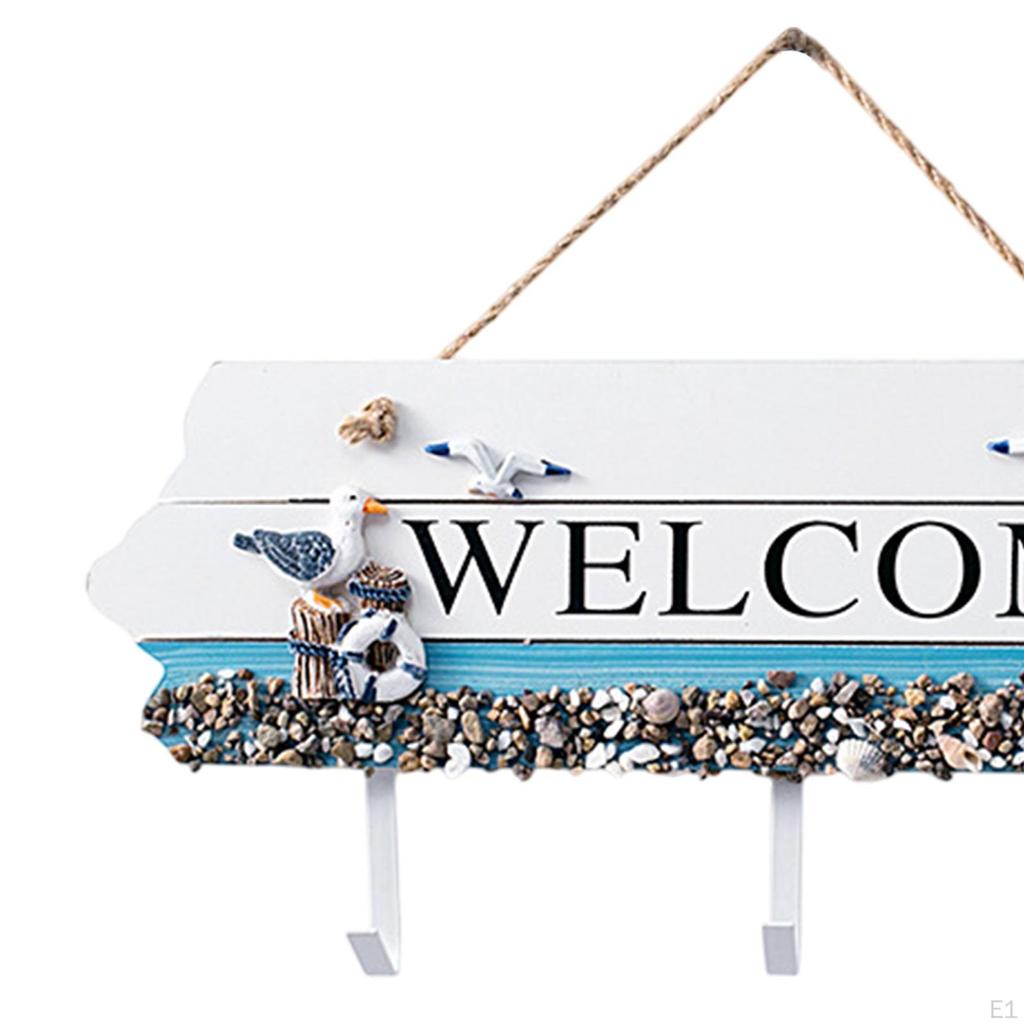 Окрашенные настенные крючки Welcome Декоративная деревянная вешалка для одежды Простая установка Универсальное подвешивание