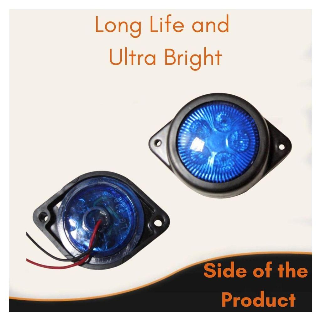 LED Outline Side Marker Lights 24V Waterproof Clearance Lamp Blue for Truck Trailer Bus Commercial Vehicles (Pack of 15)