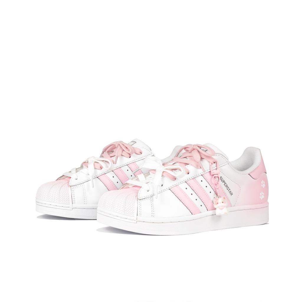 adidas Originals Superstar 2 Низкие Скейтбордические Кроссовки Женские Белые Розовые JH9976(Команда-S-КОРОБКА)-Случайные упаковочные пакеты