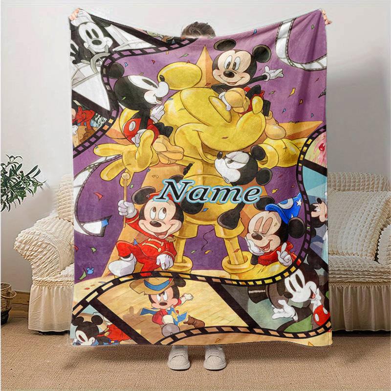 Custom 1pc Mickey Minnie Adventure Blanket, Soft And Comfortable Blanket, Casual Warm, Camping Travel Blanket, Birthday Gift Q910134