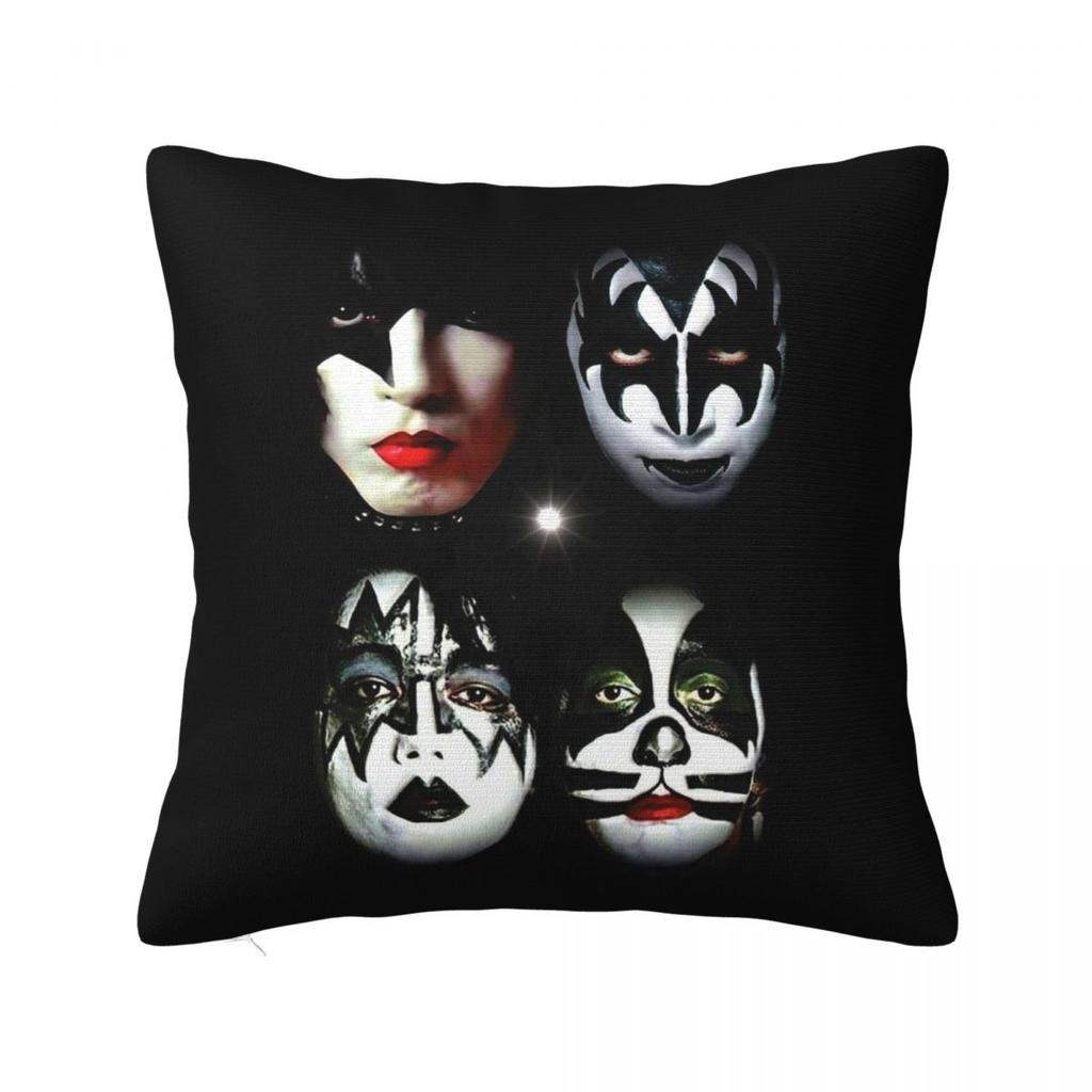 KISS Рок-группа Квадратная наволочка Чехол для подушки Чехол для подушки Декоративная наволочка для дома Дивана Гостиной