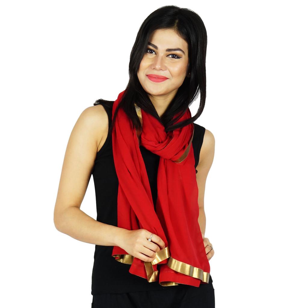 Повязка на шею Длинный палантин из смеси шифона Dupatta Женская одежда Индийские шарфы Chunni